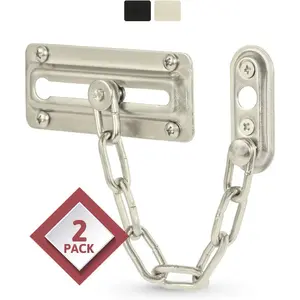Jack N'2 Pack Door Chain Lock, 100% Child Safety Chain Door Lock, Sturdy & Rust-Resistant, Chain Locks for Inside Door and Front Door Lock (Nickel)