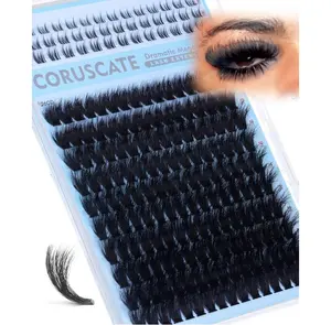CORUSCATE 260D Lash Clusters Mink Eyelash Clusters with Bottom Lashes D Curl Cluster Eyelash Extensions Mega Volume 12-18mm Individual Lashes Full Dramatic Look Lash Extensions