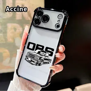 Compatible with iPhone 17 16 Pro Max 15 Plus 14 13 12 11 E Air Phone Case Truck Stance Icon Pattern Transparent Full Coverage Four Corners Anti-drop Casing