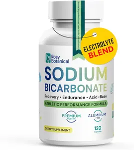 Aluminum Free Sodium Bicarbonate Capsules for Athletic Performance & Recovery - Pure Organic Use Bicarbonato de Sodio with Electrolyte Support - Delayed Release Buffer Supplement 120 Caps