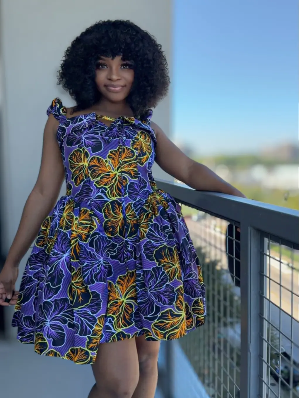 blue and yellow african print dress Adaobi African Print Dress main image 0