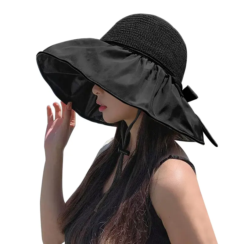 Stylish Women's Foldable Wide Brim Sun Hat  - UV Protection  Beach Hat for Outdoor Hiking, Picnics & Summer Activities, Hiking Accessory | Foldable Hat | Breathable Fabric, Camping Gear