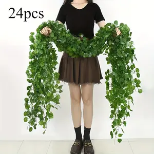 24pcs Lush Ivy Leaves Wall Hanging, Realistic Decorative Artificial Greenery for Home, Garden, Wedding & Party Decor, Easy to Install