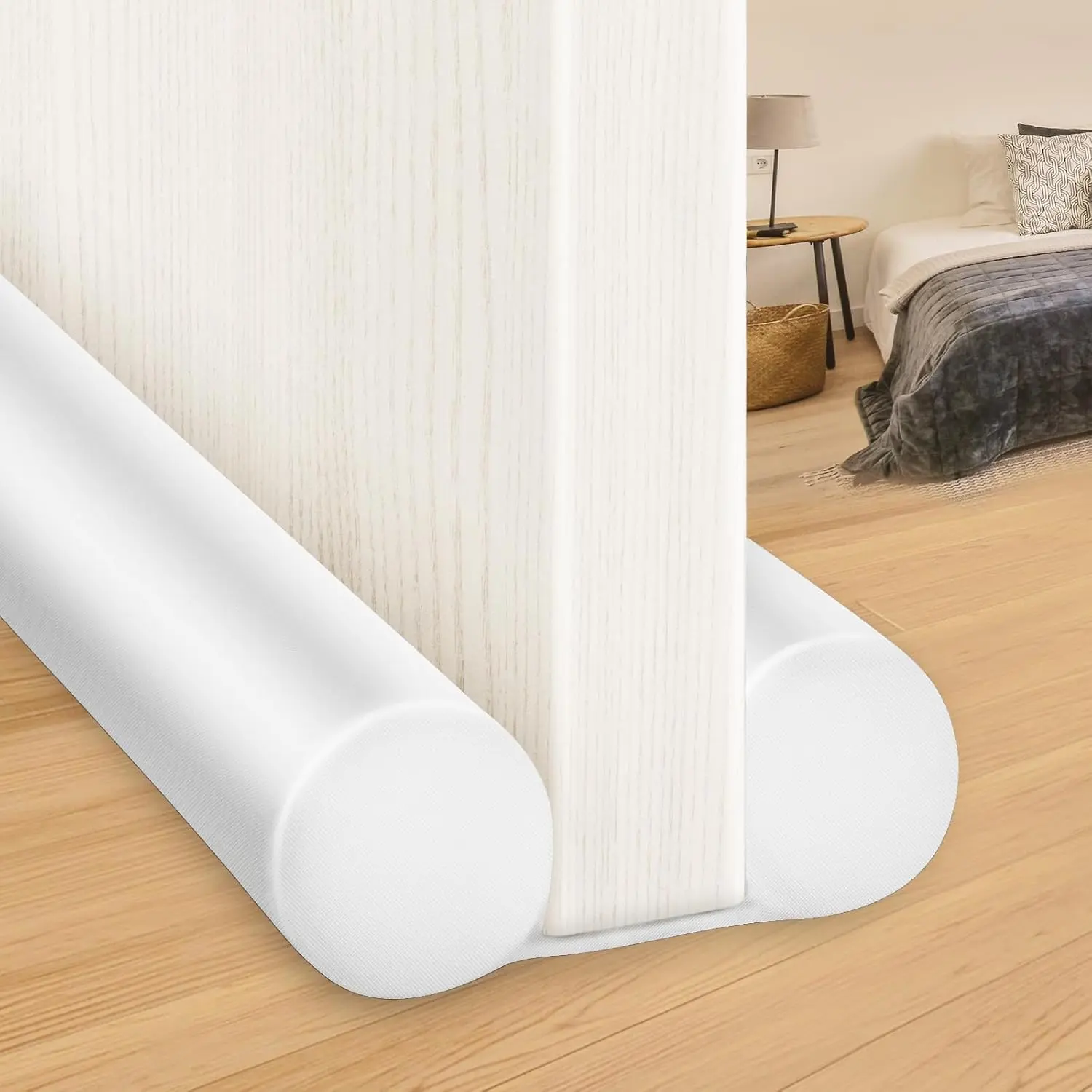 Large Door Draft Stopper 30 Inch for Small Size Bedroom Door White |   Fits 0.5 to 1.7" Gaps Under Door Draft Blocker Noise Doors Seal Gap Filler Draft Guard for Bottom of Doors