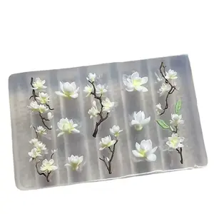 3D High-Transparency Silicone Nail Mold, Orchid Flower Design, Curved Branch Template, DIY Nail Art Tool, Perfect Fit for Nails