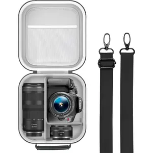 Travel Camera Storage Case Compatible with  EOS Rebel T7/ R100/ R50/ 90D/ 2000D for  D7100/ D7500  Alpha ZV-E10, Camera Protective Storage Holder Organizer Bag Carrying Bag