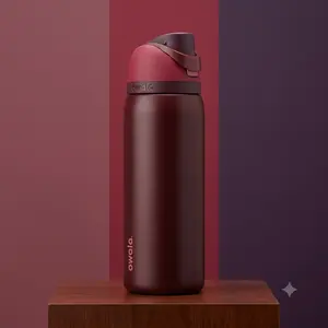 Owala Freesip 32oz Insulated Stainless Steel Water Bottle - Black Cherry Red
