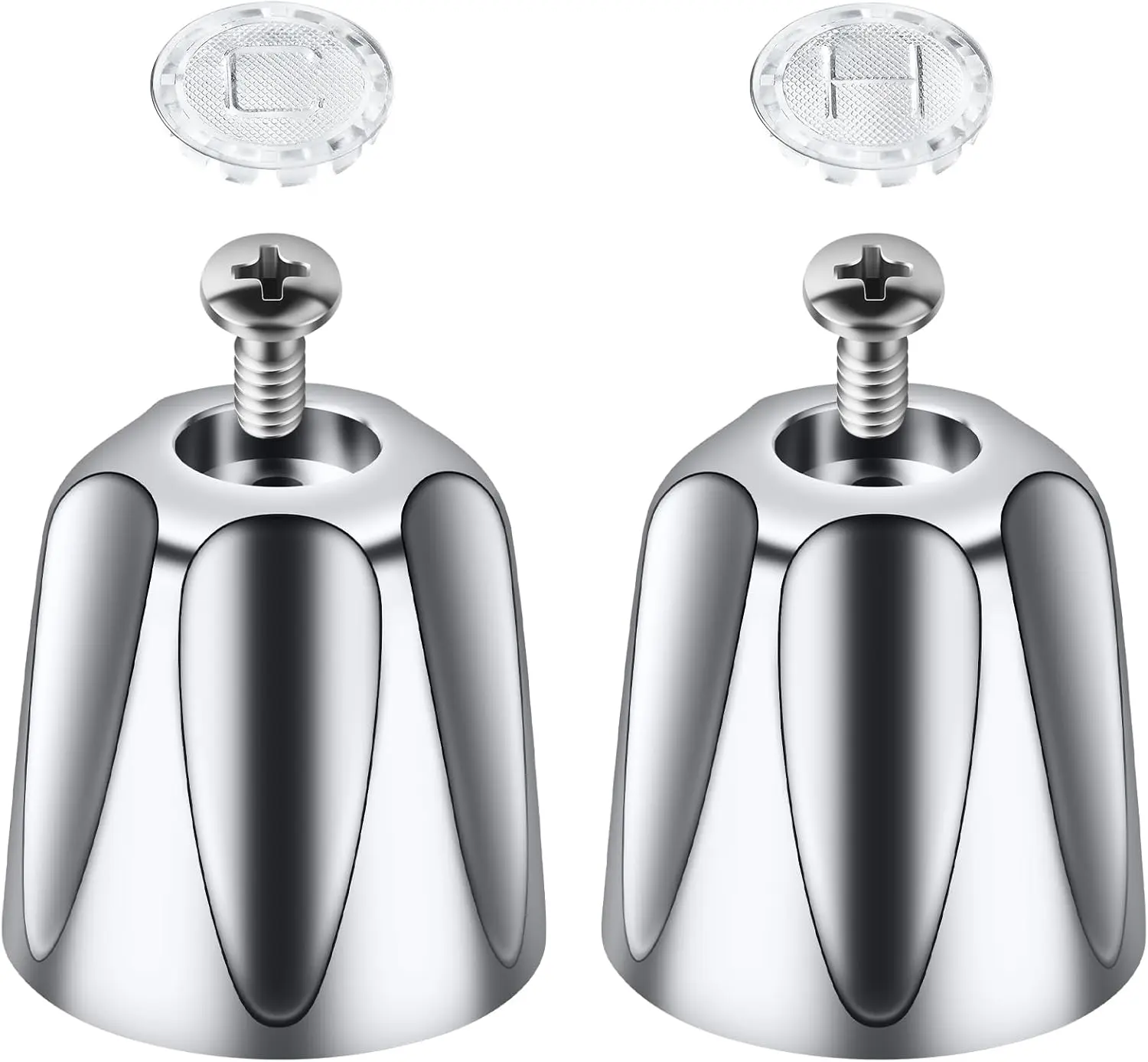 2 count Shower Knob Replacement, Compatible with Price Pfister Verve and Bathtub Shower Faucet Handle, Include 1 Hot and 1 Cold Shower knobs and 2 Screws (Polished Chrome)