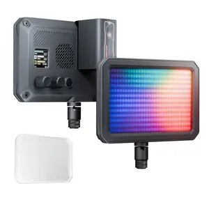 PHOTOOLEX Matrix 7 RGB Video Light Panel, 7'' Full-Color LED Fill Light with 36,000 Effects, 2500K–9900K Adjustable Temperature, 96+ High CRI Cinematic Lighting, HD Display & Smart Control, Perfect for Studio, Vlog, Streaming, Photography & Holiday Gifts