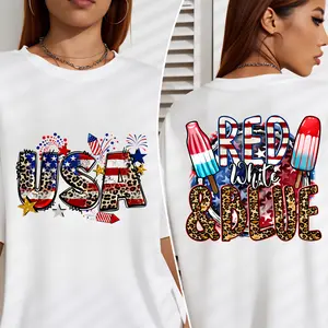 USA 4th of July Shirt, 4th of July Shirt, American flag Shirt, Western USA Shirt, Red White Blue Shirt, Ice Cream