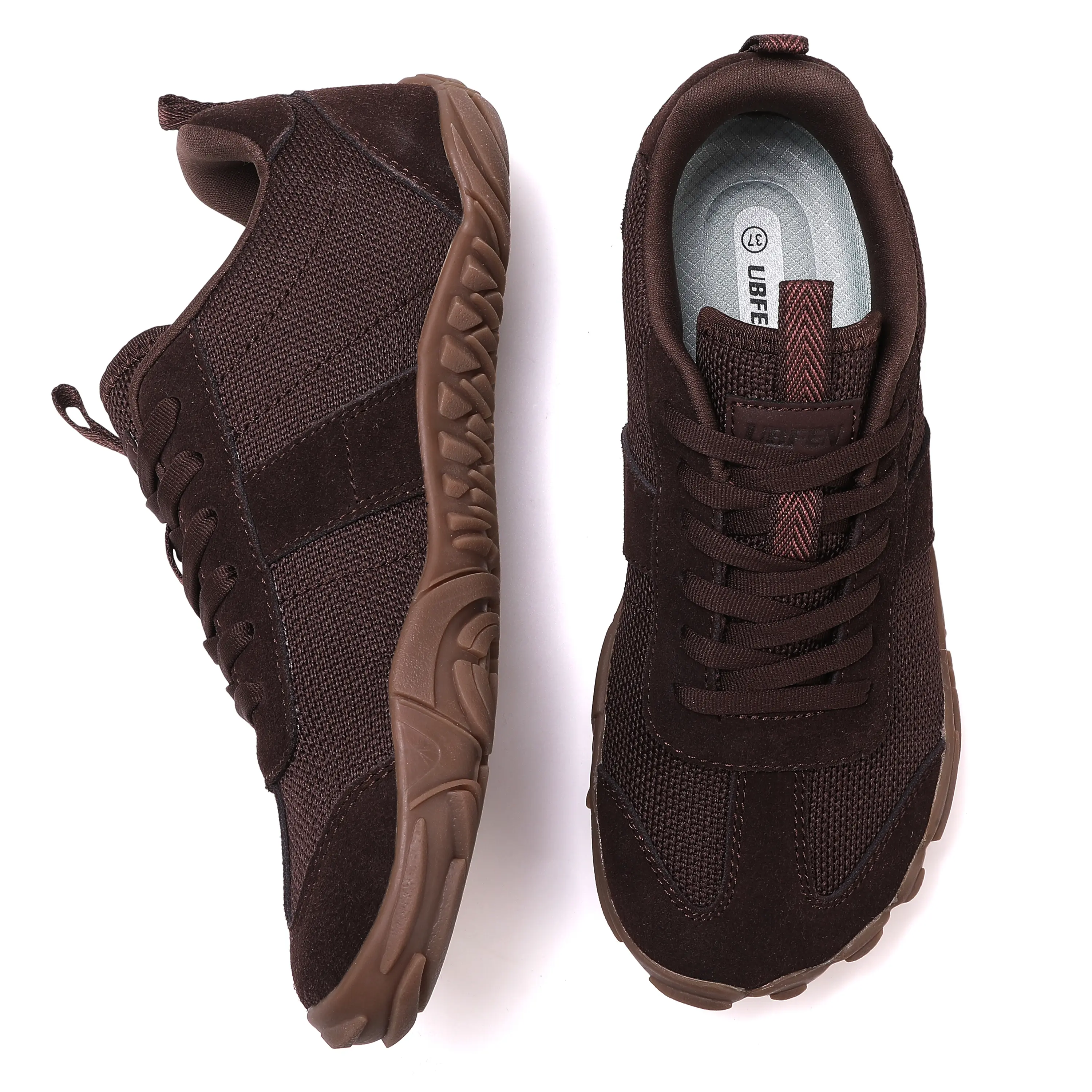 UBFEN Men's Wide Toe 0-Drop Barefoot Shoes - Minimalist Wide Width Light Hiking Trainers with Rubber Sole, Indoor-Outdoor Athletic Sneakers Running Footwear Casual