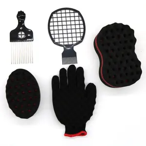 For Perfect Twist Curling Set, African Hair Curling Comb, Easy Styling, Essential Grooming Tools, Curl Styling Sponge, Massage Brush Combination Kit, Curling and Styling Curling Sponge, Durable Curling Comb, Tennis Comb, Curl Defining Brush