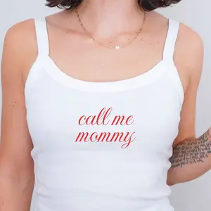 Call Me Mommy Baby Tank, Y2K Crop Tank Top, Funny Flirty Summer Shirt, Hot Girl Aesthetic Tank, Coquette Trendy Club Outfit, Beach Tee
