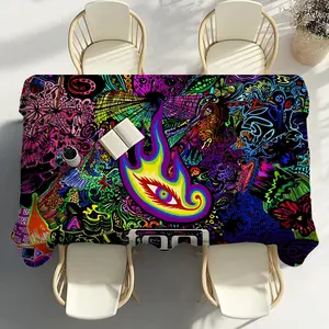 Progressive Metal Tool band Table Cloth Home Party Picnic Dining Room Kitchen Desktop Patios Stain-Proof Waterproof Dust-proof Decorative Table Cloth Protects Surfaces While Enhancing Room Ambiance Available in Multiple Sizes Easy to Wipe Clean