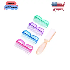 Handle Grip Nail Brush, Hand Fingernail Scrub Cleaning Brushes 5 Pack (Multicolor)