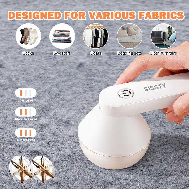 Rechargeable Fabric Shaver with 2 Replaceable StainlessSteel 6-Leaf Blades(1 Free Extra Included) I Lint Removerwith 3-Speed Settings - Efficient Sweater and Lint Shaver forClothes, Removing Fuzz, Lint Balls, Pills, andHairballs.Christmas Gift.