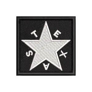 Texas Republic Flag Embroidered Patch – Black and White Lonestar Texas Patch