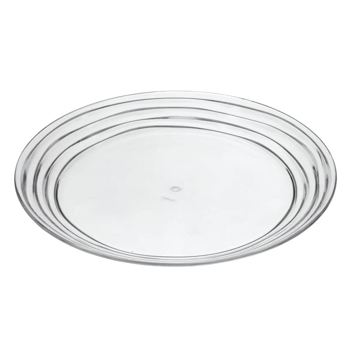 HomeRoots 520897 Round Swirl Acrylic Service for Four Dinner Plate Set, Clear - 4 Piece