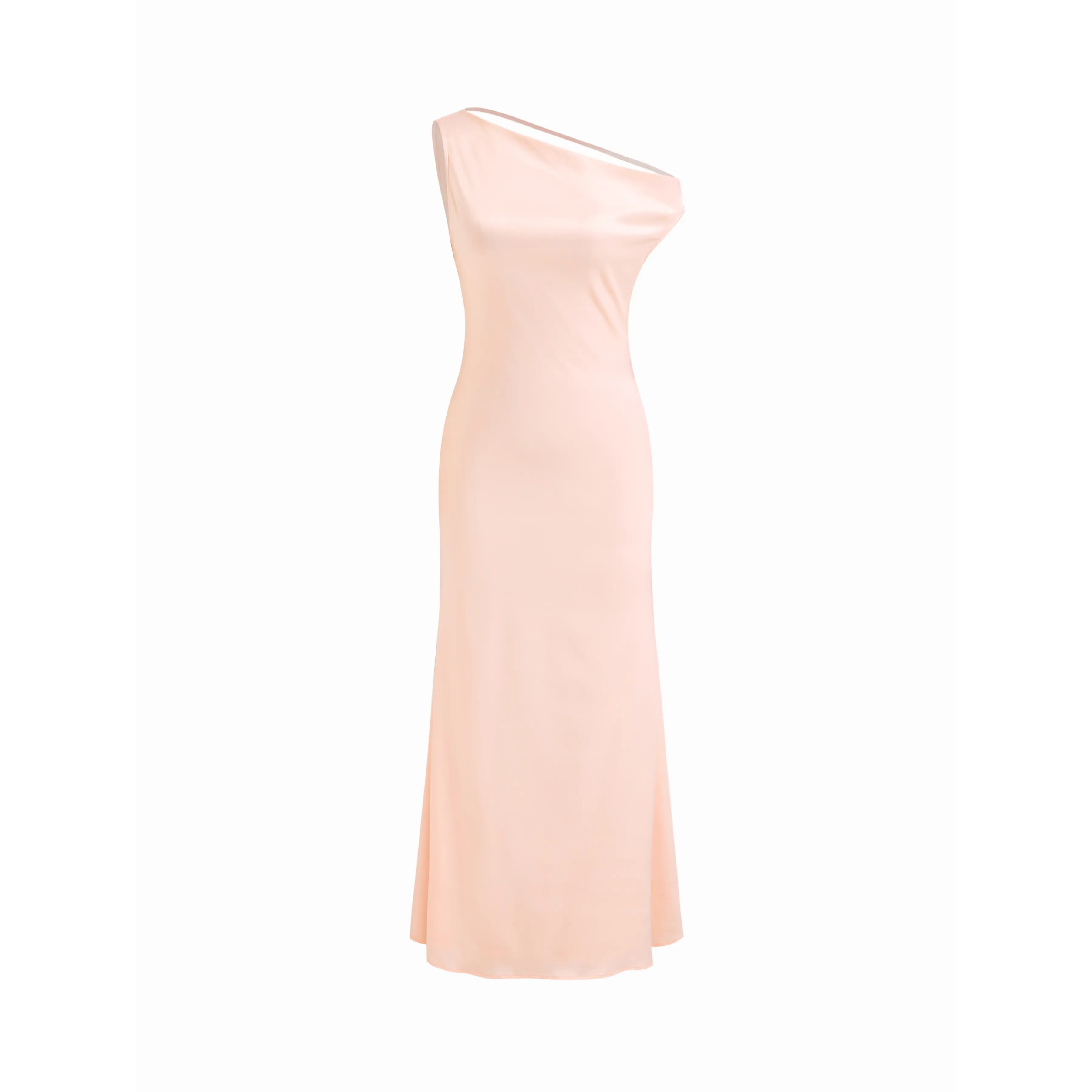 cider asymmetrical dress Gliget Ruffle Trim A Line Maxi Dress CIDER Asymmetrical Neck Solid Ruched Maxi Dress