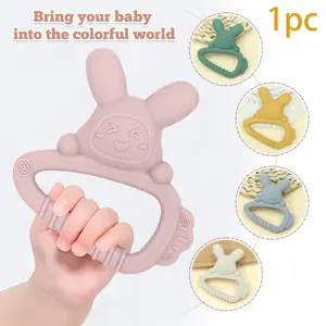 Carrot Rabbit Teething Toy, Baby Teething Toy, Food Grade Silicone Material, Soft and Safe, Boilable Disinfected, Essential for Babies