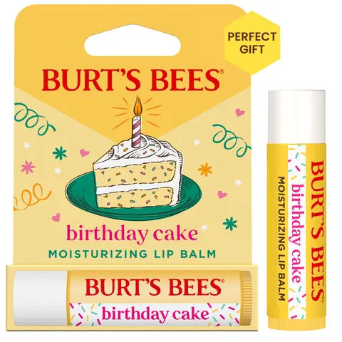 Burt's Bees Birthday Cake Moisturizing Lip Balm | 100% Natural Origin | Birthday Cake Flavor | Limited Edition Gift