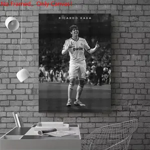 1 piece/set frameless canvas painting print poster, Classic Football player art, Kaka Celebrates Goal, a perfect gift for football loves, Athlete wall decor, ideal gift for bedroom, living room, mural, wall decoration, room decor, Art Canvas Prints