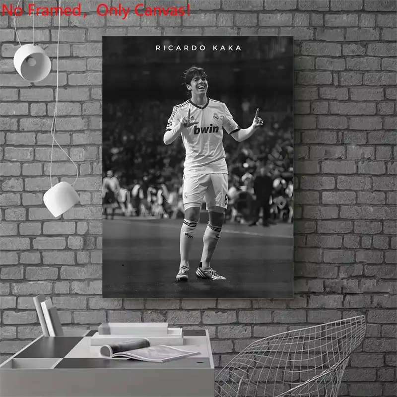 1 piece/set frameless canvas painting print poster, Classic Football player art, Kaka Celebrates Goal, a perfect gift for football loves, Athlete wall decor, ideal gift for bedroom, living room, mural, wall decoration, room decor, Art Canvas Prints