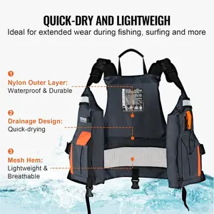 VEVOR Life Vest for Watersports (PFD), Life Jacket with Waterproof Nylon 80N Buoyancy, Life Vest/Jacket for Any Water Activity - Fishing, Kayaking, Surfing and More, Men and WomenHoliday giftsVEVOR Super Brand Day