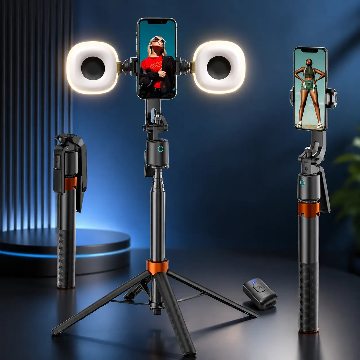 360-Degree Selfie Tripod, 360 Intelligent Tracking, Gesture Recognition, Live Broadcast Support, Metal Construction, Ideal for Work Use (Phones & Electronics Mobile Phone Selfie Accessory)