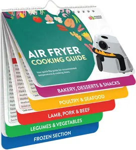 Air Fryer Cheat Sheet Magnet & Cooking Guide Booklet – Quick Reference Air Fryer Cookbook with Time & Temperature Chart – Air Fryer Accessories & Kitchen Gadget Gift (2025 Edition)