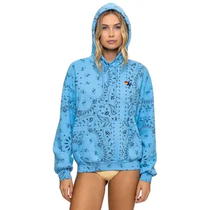 BANDANA RELAXED PULLOVER HOODIE - SKY