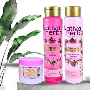 Nativa Herbal Kit Hair Reconstruction and Strengthening Includes Shampoo Conditioner and Mask with Onion Biotin and Panthenol