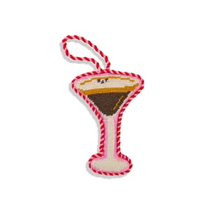 Espresso Martini Needlepoint Ornament