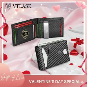 VTLASK Men's Slim Wallet - 2026 Quiet Luxury Minimalist Leather RFID Blocking Wallet with 11 Card Slots & Cash Pocket for Daily Use