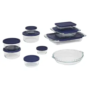 Pyrex 19PC Glass Bakeware Food Storage Set 3QT Clear Bake Microwave Safe