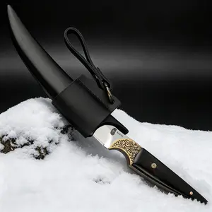 Home stainless steel portable knife, ergonomic meat and barbecue kitchen cutting tool