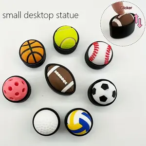 3D Printed Ball Clicker Keychain Basketball Soccer Fidget Toy Bag Charm Stress Relief Pendant