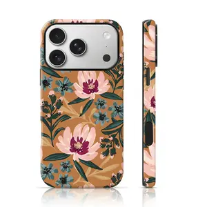 Vintage Terracotta Floral Ditsy Design Phone Case Drop Proof for iPhone 17 Pro Max/16 Pro Max /15Pro Max 15/14/13/12 & Samsung S26 /S25Ultra Unique Phone Case