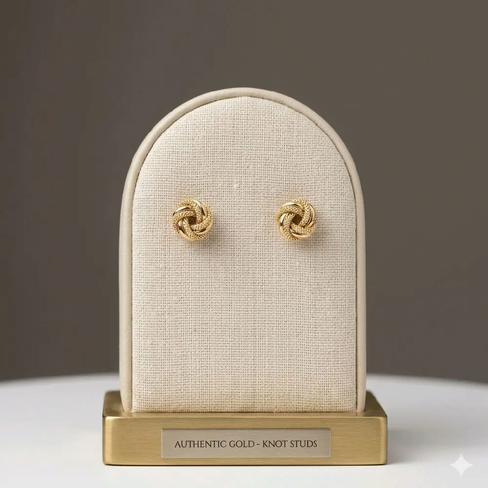 10KT Gold Love Knot Stud Earrings