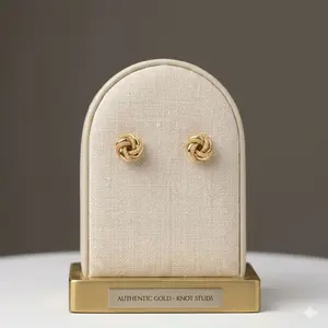 10KT Gold Love Knot Stud Earrings