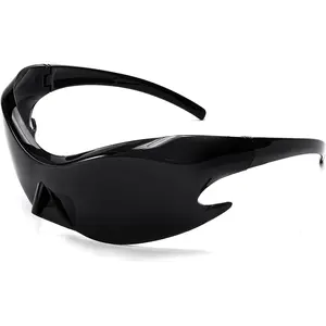 FEISEDY Futuristic Sunglasses, Fashion Alien Y2K Wrap Around for Women Men B4135