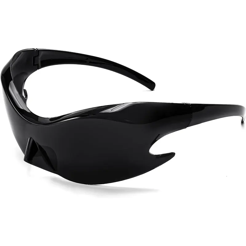 FEISEDY Futuristic Wrap-Around Sunglasses - Y2K Alien Style Eyewear Shades for Women Men, 62mm Lens Width, 20mm Nose Bridge, UV400 Shield, Fashion Outdoor Shades, B4135 Fashion Accessory