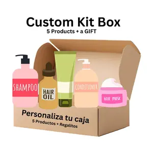 RUUFE Hair Care products Box - Caja Personalizable (Custom Box kit 5 pack) Including Shampoo, Hair Oil, Conditioner, Hair Mask & Bonus Gift - Personalize Your Care Routine