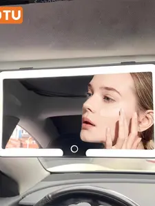 Car Sun Visor Rechargeable LED Makeup Mirror, Adjustable Brightness Mode, Touch Screen, Suitable for Sedans, Trucks, Suvs, Amg