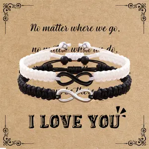 Valentines Day Matching Couples Gifts Bracelets Long Distance Relationship Infinity Bracelets for Boyfriend Girlfriend Lover