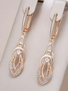 Bohemian Style Synthetic Zircon Long Dangle Earrings, Trendy Party Wedding Jewelry, Daily Wear Jewelry Gift