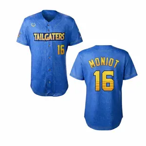 Tailgaters MONIOT #16 Baseball Jersey Loose Fit Moisture Wicking Breathable Polyester Baseball Jersey for Athletes
