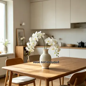 Artificial Orchid Stems, Realistic Faux Phalaenopsis Flowers, Fake Silk Orchid Branches for Home Wedding Party Decoration, Vase Not Included