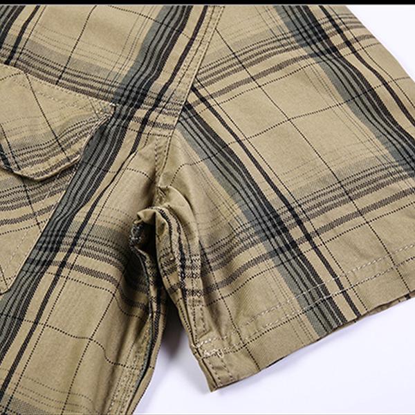 Men’s summer 100% cotton plaid short-sleeve shirt, breathable skin-friendly fabric, turn-down collar + double chest pockets design, suitable for commuting to work and everyday casual wear Men’s summer 100% cotton plaid short-sleeve shirt, breathable skin-friendly fabric, turn-down collar + double chest pockets design, suitable for commuting to work and everyday casual wear