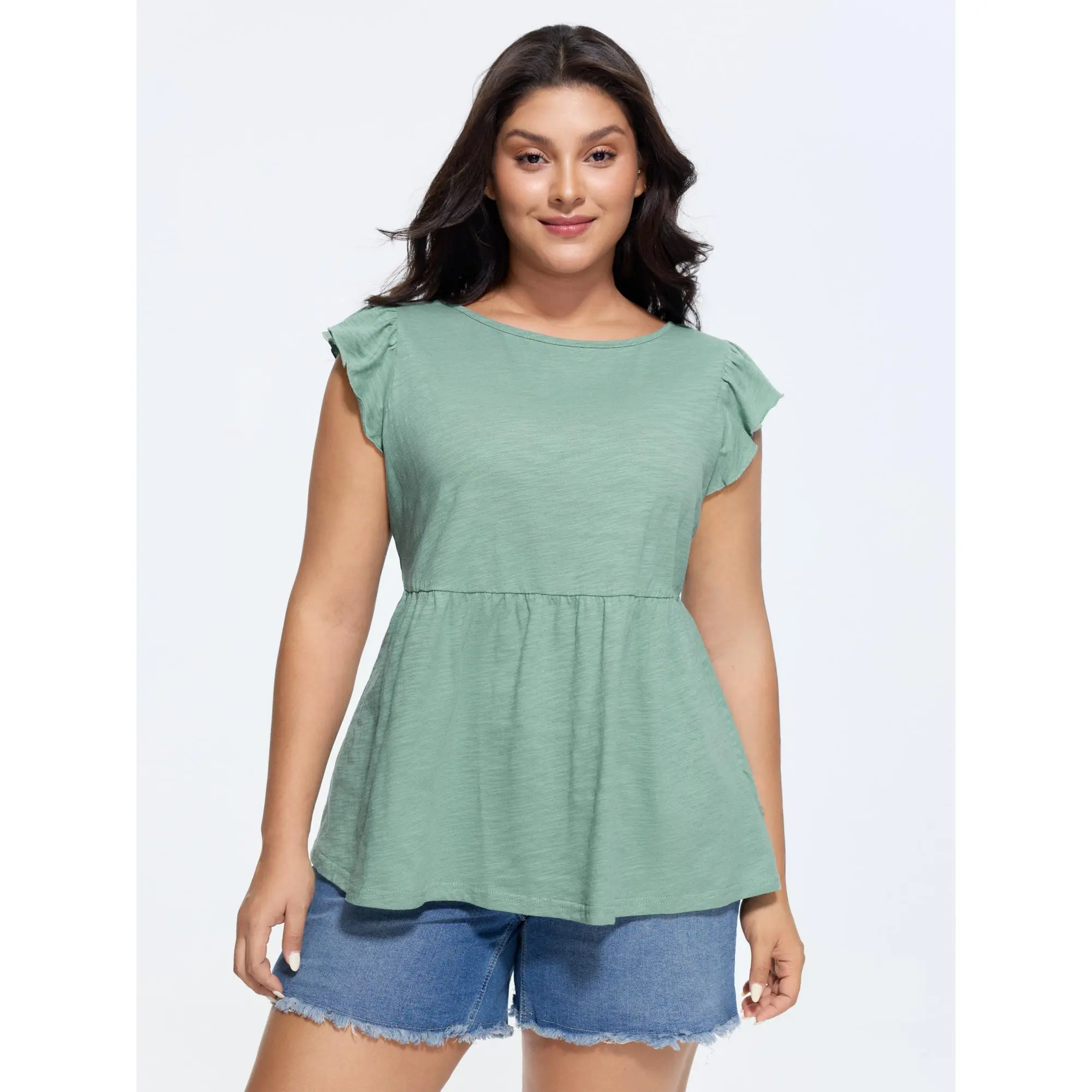 Women's Plus Size Cotton Open-Back Tie Lace T-Shirt [M-6X] - 2026 Summerfinds
